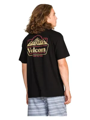 Volcom Men's Topas Short Sleeve Tee in Black, alternate view 1
