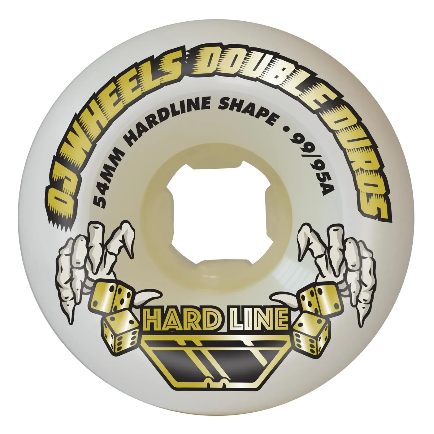OJ Double Duro White Hardline Skateboard Wheels, Durometer: 99a/95a, Size: 54mm
