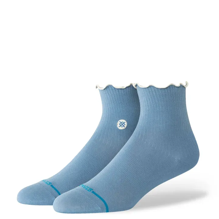 Stance Pop Ruffle Icon Quarter Socks, Color: Blue, Size: S
