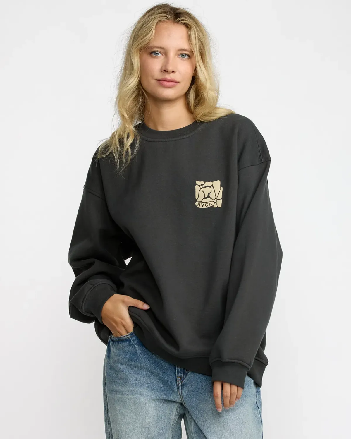 RVCA Women's Baggie Boyfriend Crew Sweatshirt