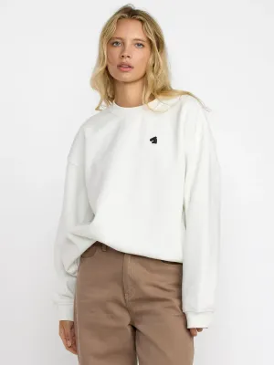 RVCA Women's Spanky Loteria Fleece Crew in Vintage White, main view