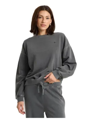 Volcom Women's Stone Soft Crew Sweatshirt in Vintage Black, main view