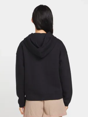 Volcom Women's Stone Heart Up Zip Fleece Hoodie in Black, alternate view 1
