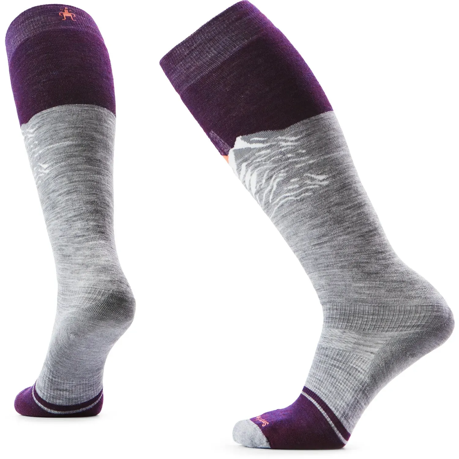 Smartwool Women's Snowboard Targeted Cushion Valley Sunset OTC Socks, Color: Light Gray, Size: M
