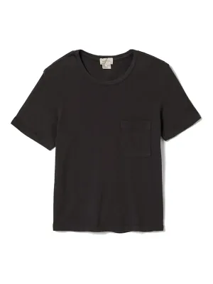 Brixton Women's Carefree Organic Garment Dye Perfect Tee in Black, main view