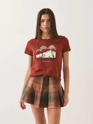 Brixton Women's Great Springs Slim Crew Tee in Dark Brick, alternate view 1