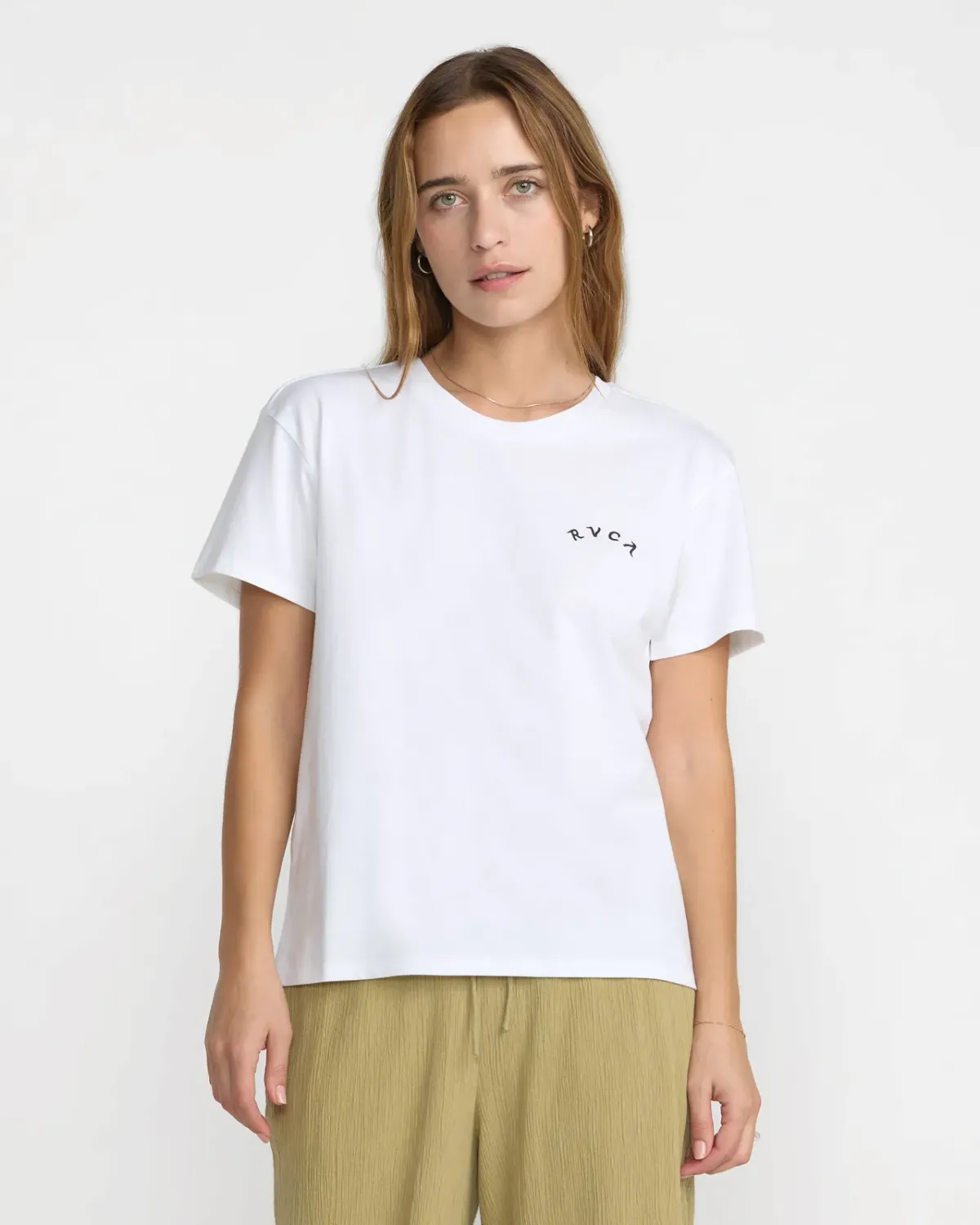 RVCA Women's Odai Relaxed Tee, Color: Whisper White, Size: XS