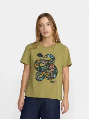 RVCA Women's Twine Relaxed Tee in Old Sage, main view
