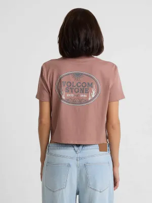 Volcom Women's Pocket Dial Tee in Desert Taupe, alternate view 1