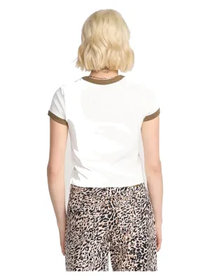 Volcom Women's Stoney Time Ringer Tee in Star White, alternate view 1