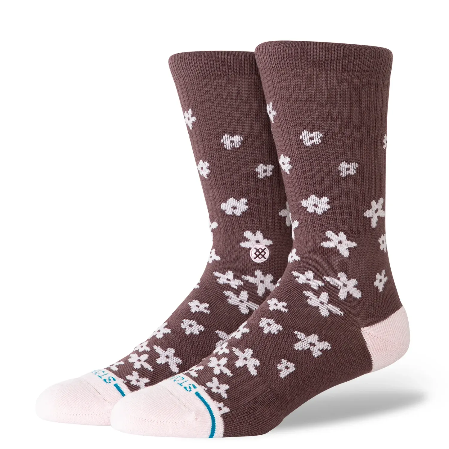 Stance Floral Dreams Crew Socks, Color: Brown, Size: S