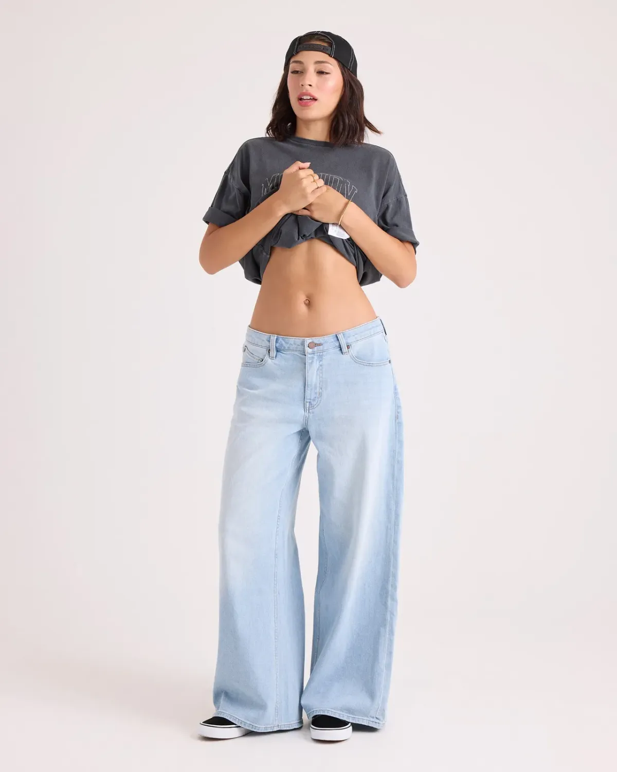 Volcom Women's Stoned Boyfriend Lowrise Jeans, Color: Whtlblue, Size: 24