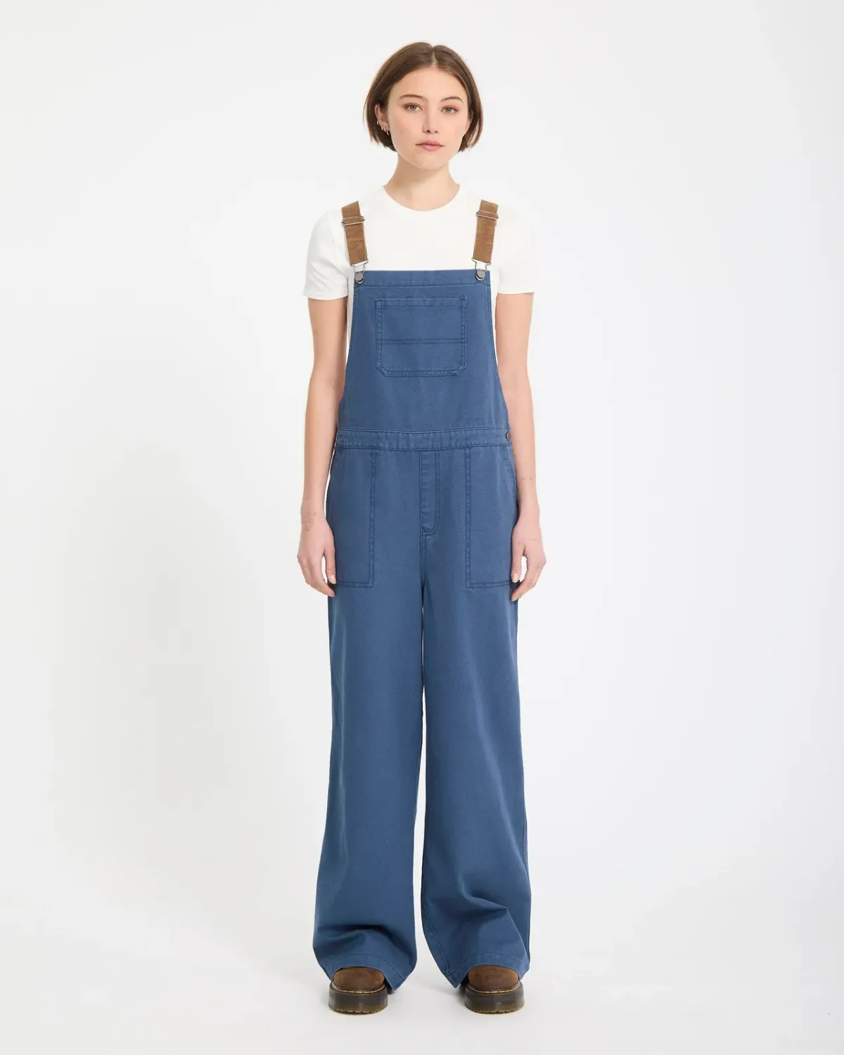 Volcom Women's Full Cut Overalls, Color: Harbor Blue, Size: M