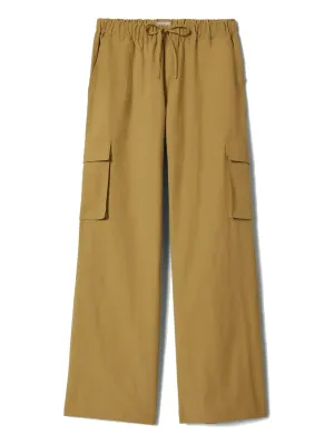 Brixton Women's Jett Lightweight Cargo Wide Leg Pant in Olive Stone, main view