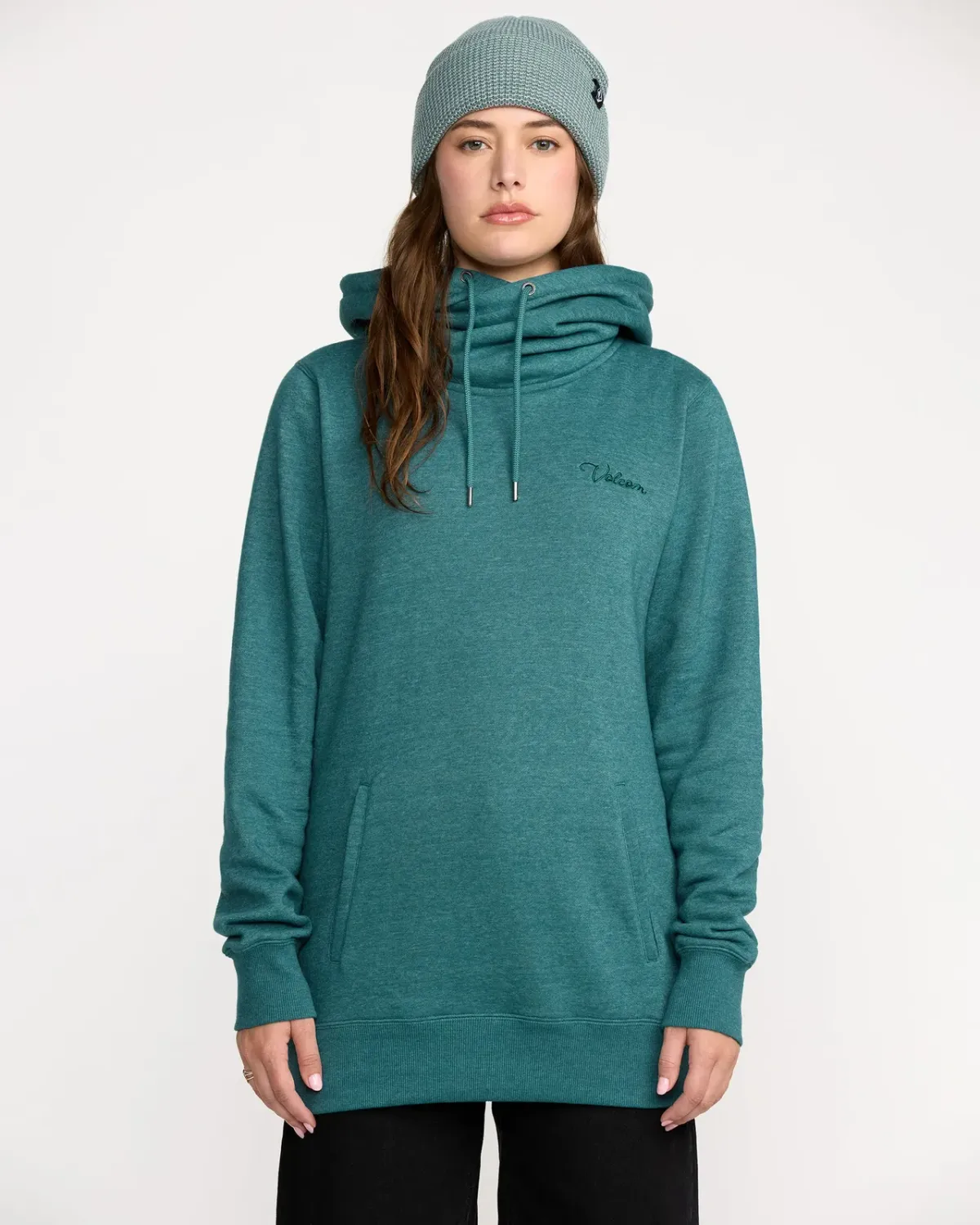 Volcom Women's Tower Pullover Fleece Hoodie, Color: Atlantic Deep, Size: S