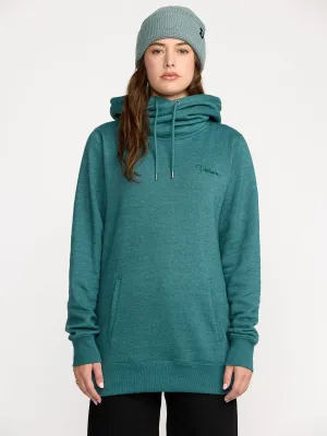 Volcom Women's Tower Pullover Fleece Hoodie in Atlantic Deep, main view