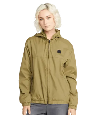 Volcom Women's Earth Tripper Zip in Moss, front view