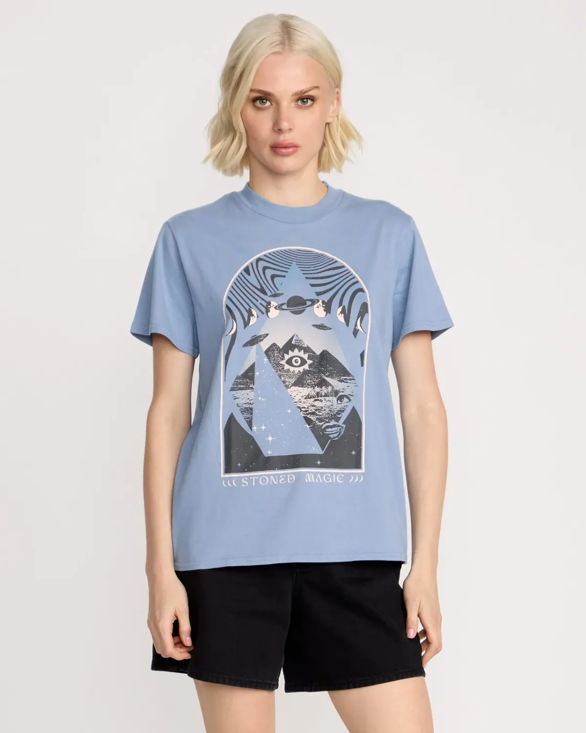 Volcom Women's Lock It Up Tee, Color: Carolina Blue, Size: S