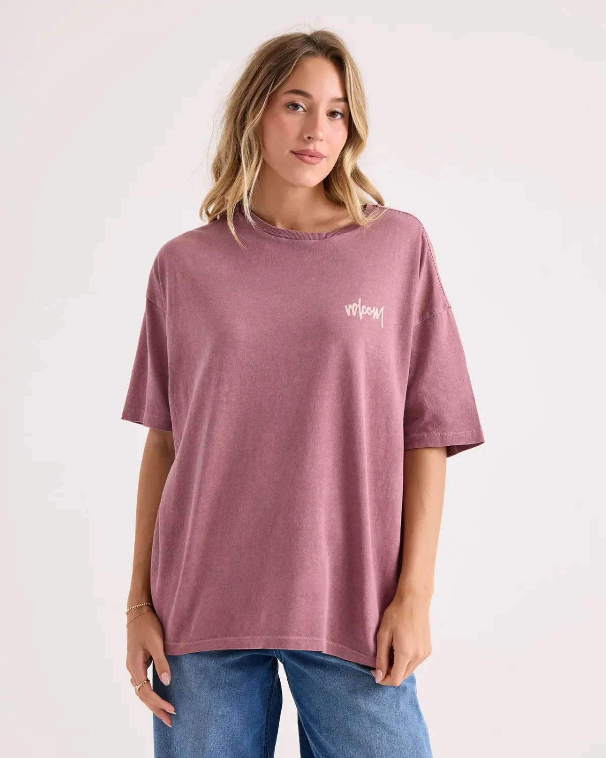 Volcom Women's Off The Grid Bad Boy Tee, Color: Stone Rose, Size: XS