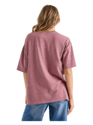 Volcom Women's Off The Grid Bad Boy Tee in Stone Rose, alternate view 1