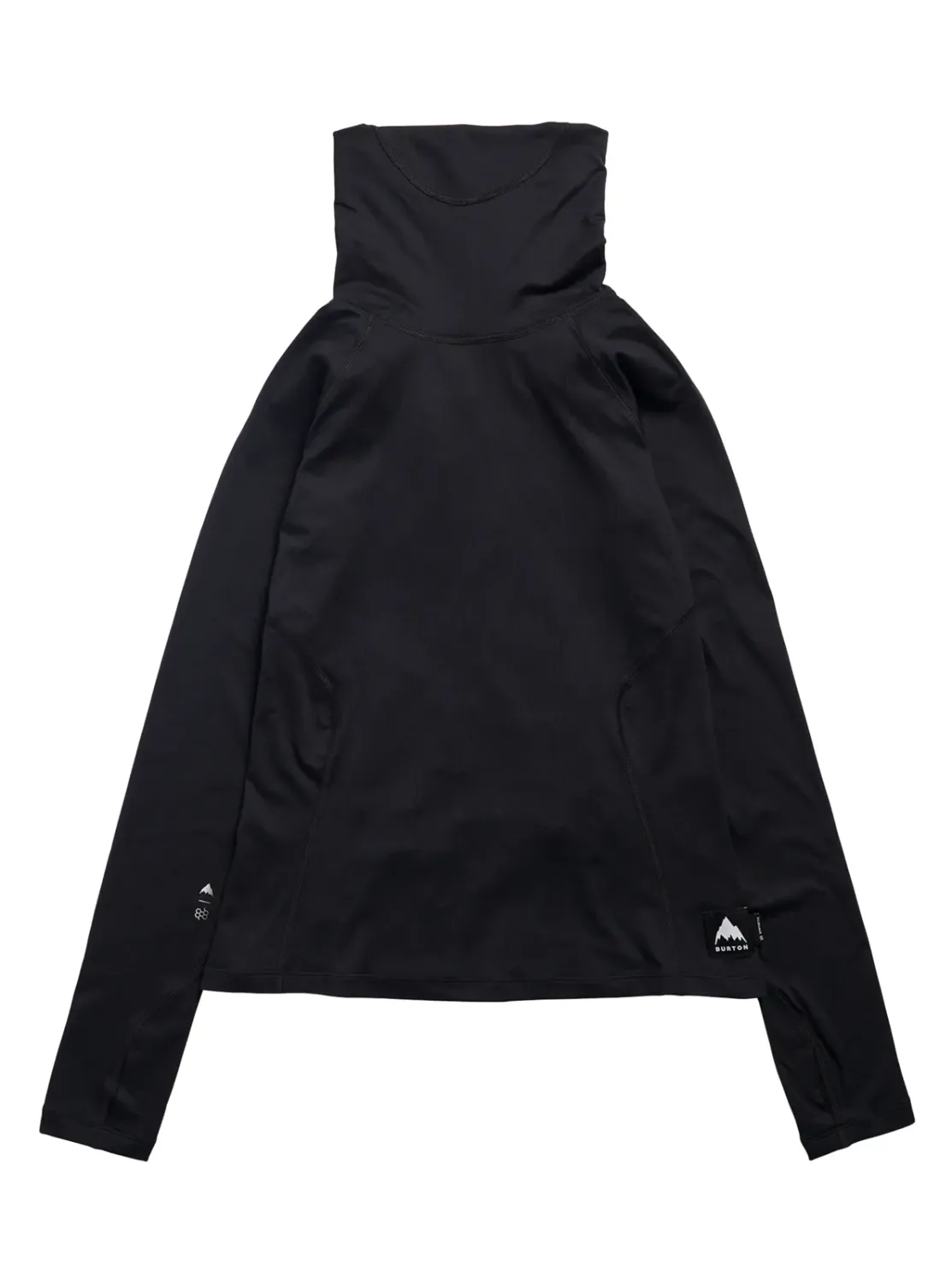 Burton Women's Midweight Base Layer Long Neck Top, Color: True Black, Size: L