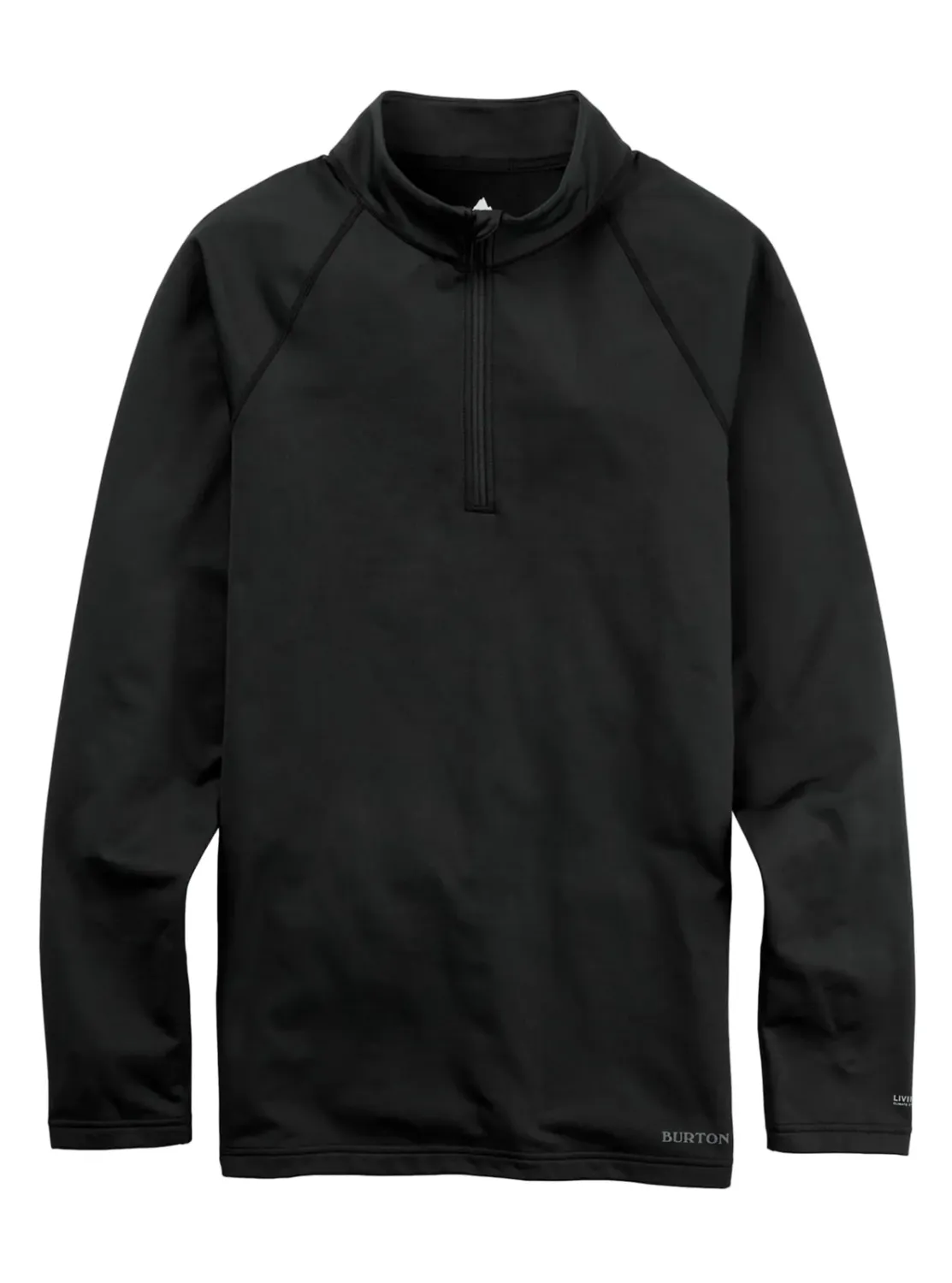Burton Men's Heavyweight X Base Layer Quarter-Zip in True Black, front view