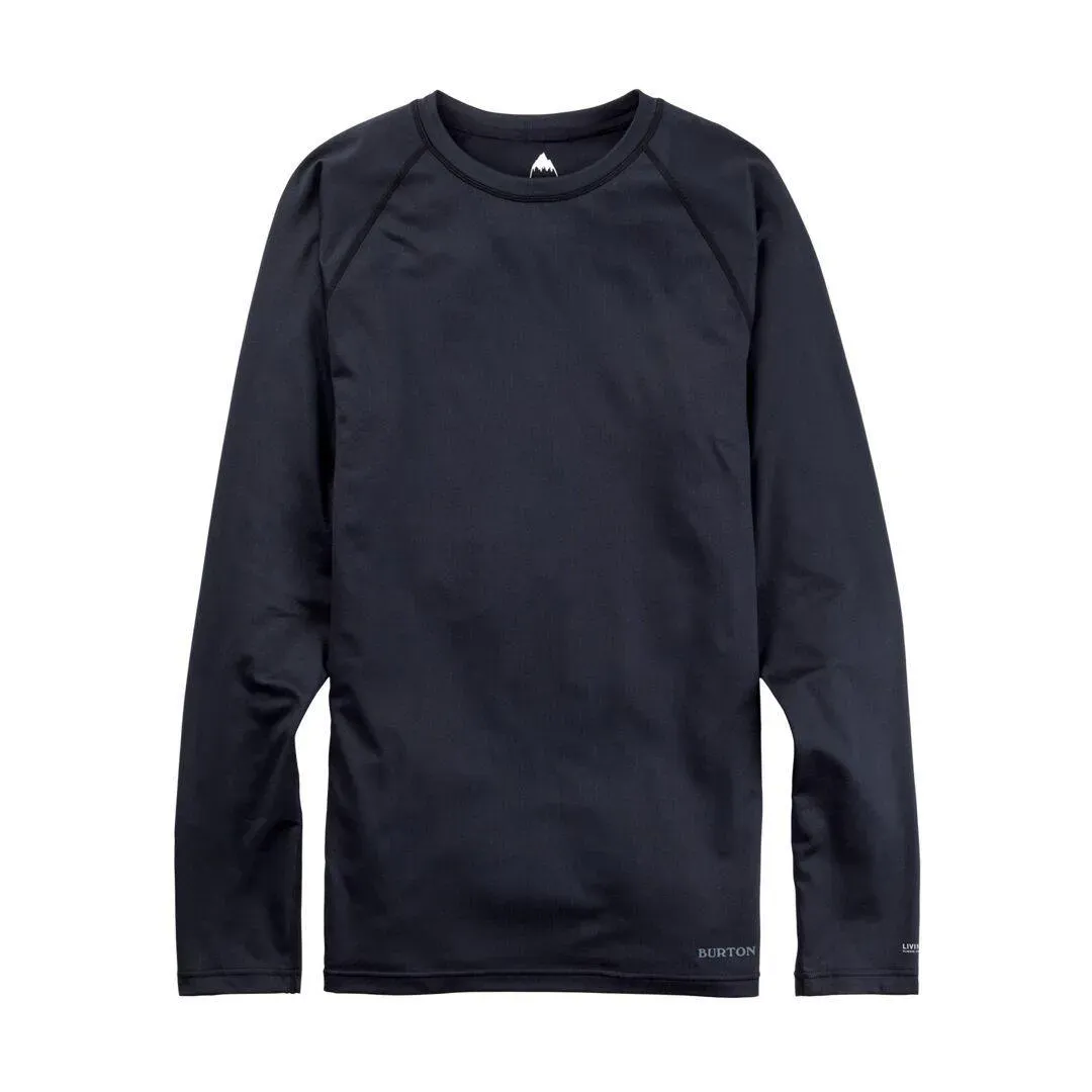 Burton Men's Midweight X Base Layer Crewneck in True Black Gray Heather, front view