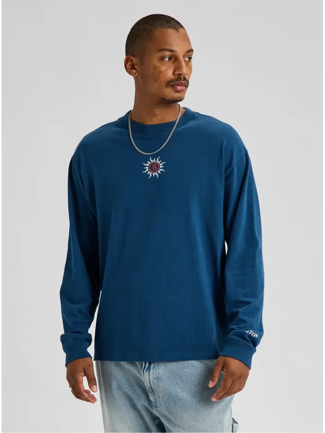Burton 50th 90's Long Sleeve Tee, Color: Selvedge Blue, Size: S