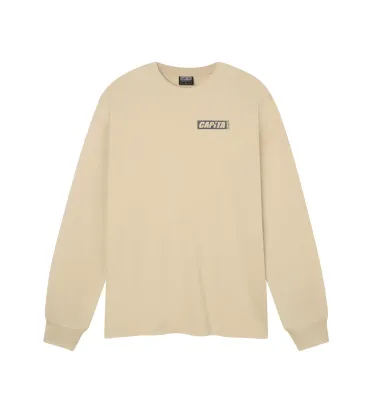 CAPITA Men's Indoor Long Sleeve Tee in Khaki, front view