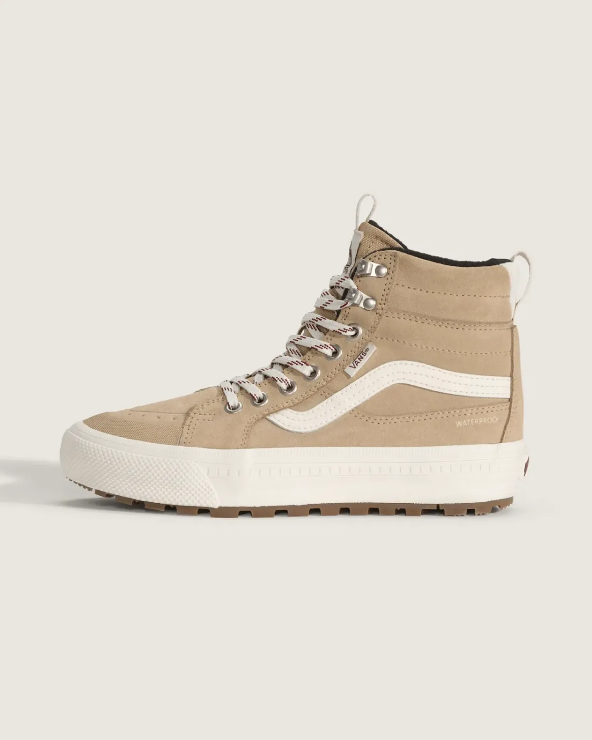 Vans Women's Sk8-Hi Waterproof Insulated Shoe, Color: Tan/White, Size: W6.5