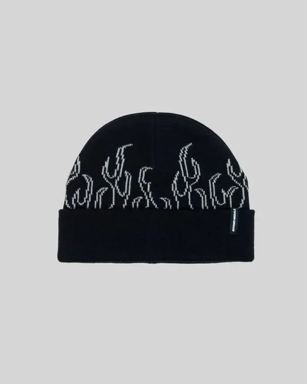 Beyond Medals 00s Flame Beanie, Color: Black