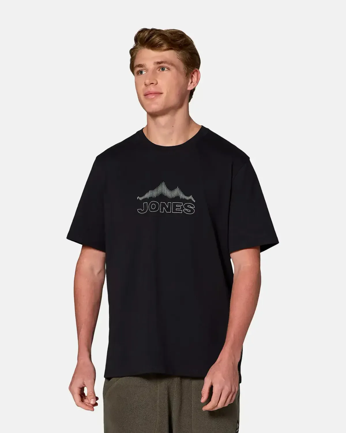 Jones Men's Mountain Art Organic Cotton Tee, Color: Stealth Black, Size: M