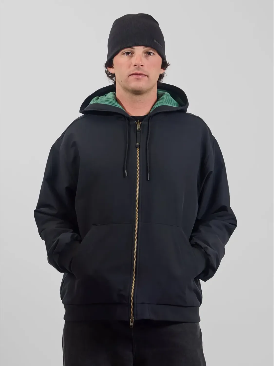 Burton AG Toughy Reversible Full-Zip Hoodie, Color: True Black/Dirty Money, Size: S