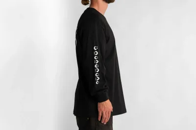 Autumn Men's Grif Quiver Long Sleeve Tee in Black, alternate view 2