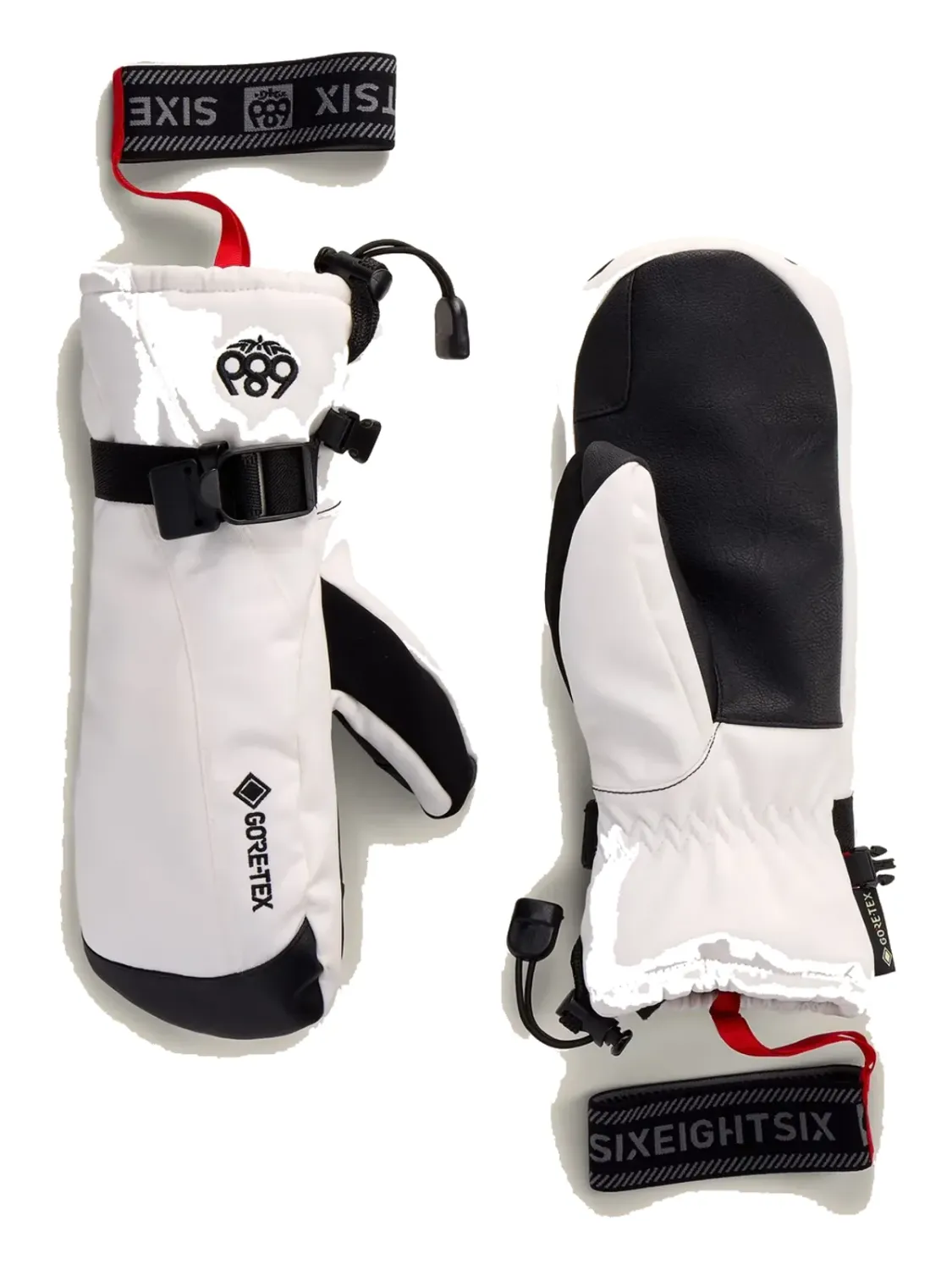 686 Women's GORE-TEX Linear Mitt, Color: White, Size: XS