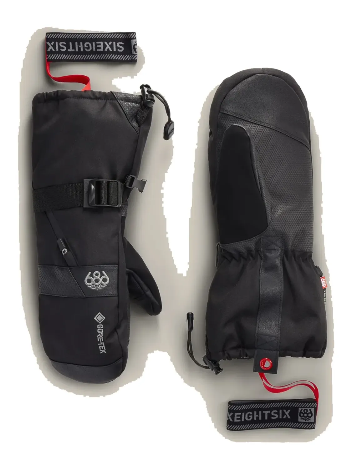 686 Men's GORE-TEX SMARTY 3-In-1 Gauntlet Mitt, Color: Black, Size: S