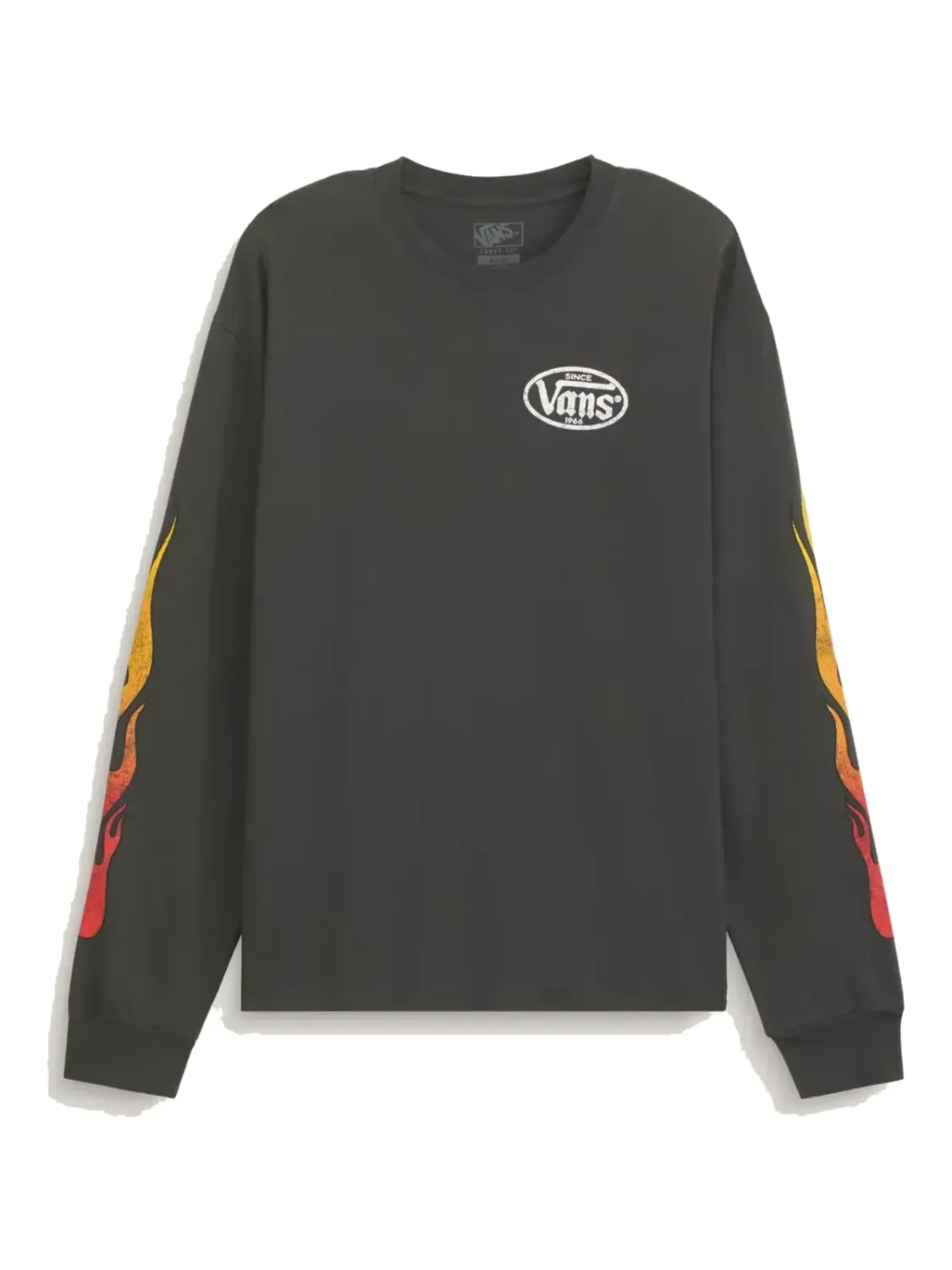 Vans Men's Burnin' Up Long Sleeve Tee, Color: Faded Black, Size: S