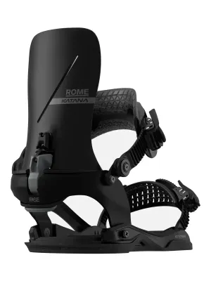 Rome Katana AW FASE Snowboard Binding 2027 in Black, front view
