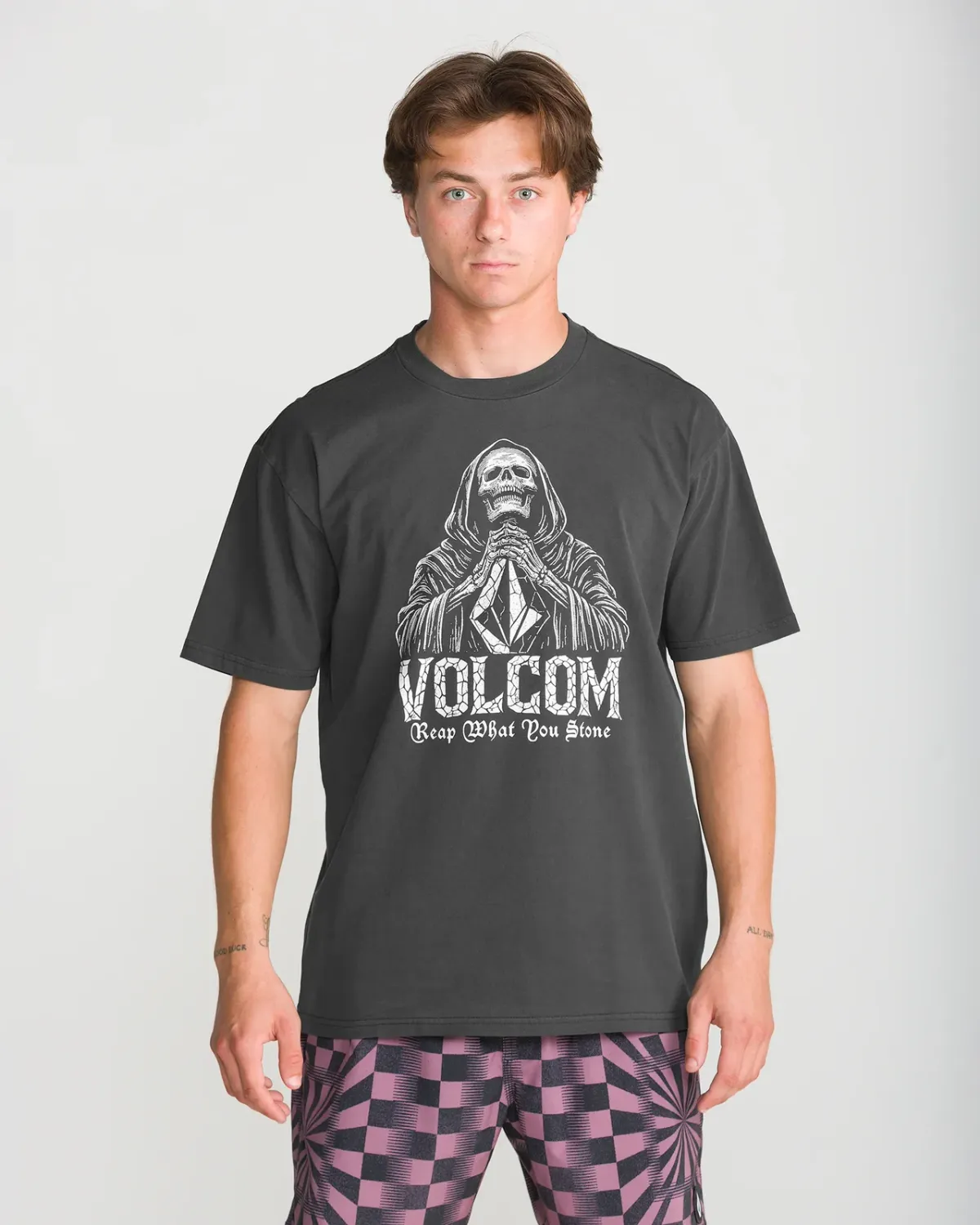 Volcom Men's Reap What You Stone Short Sleeve Tee, Color: Black, Size: M
