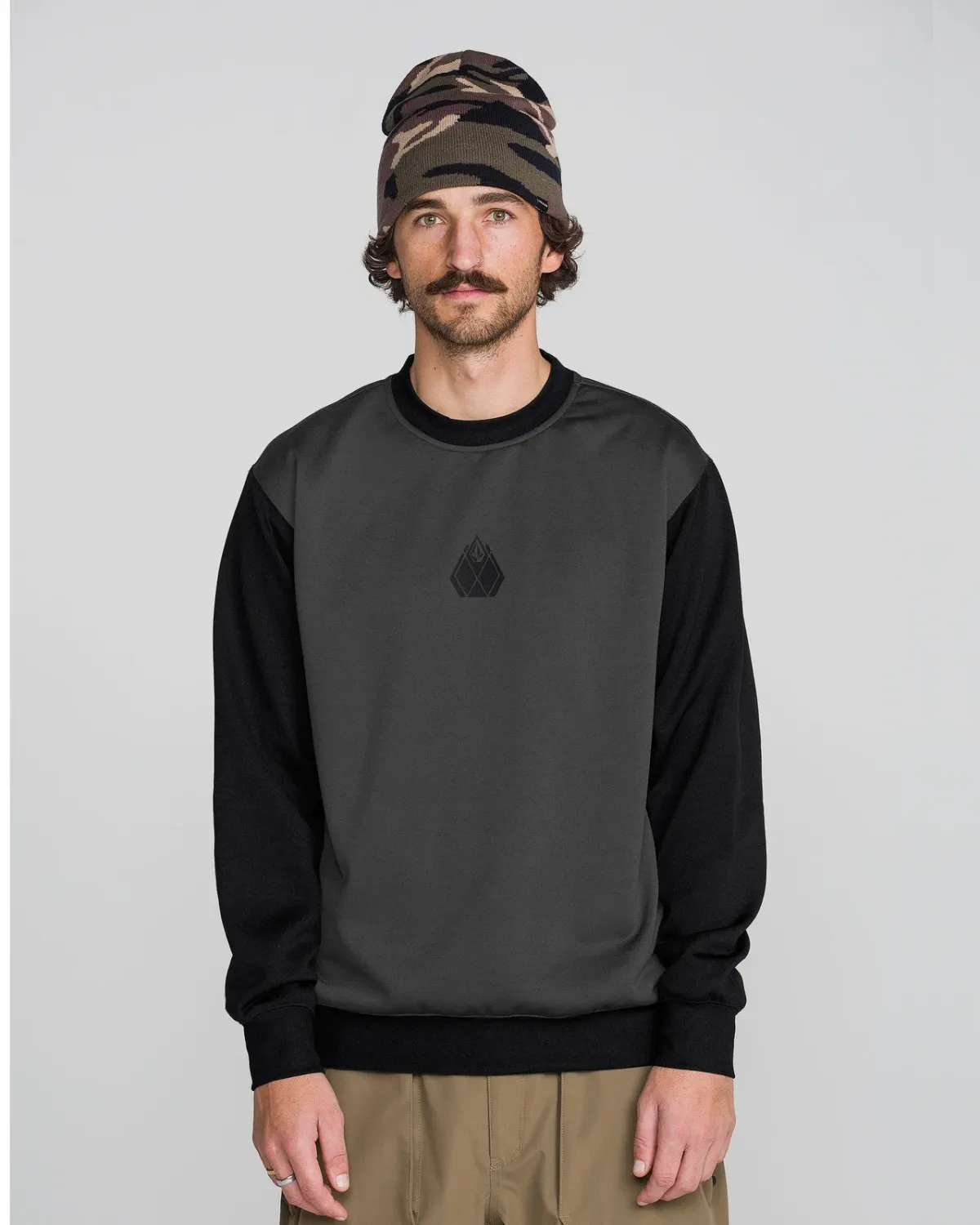 Volcom Men's Hydro Crew, Color: Dark Grey, Size: S