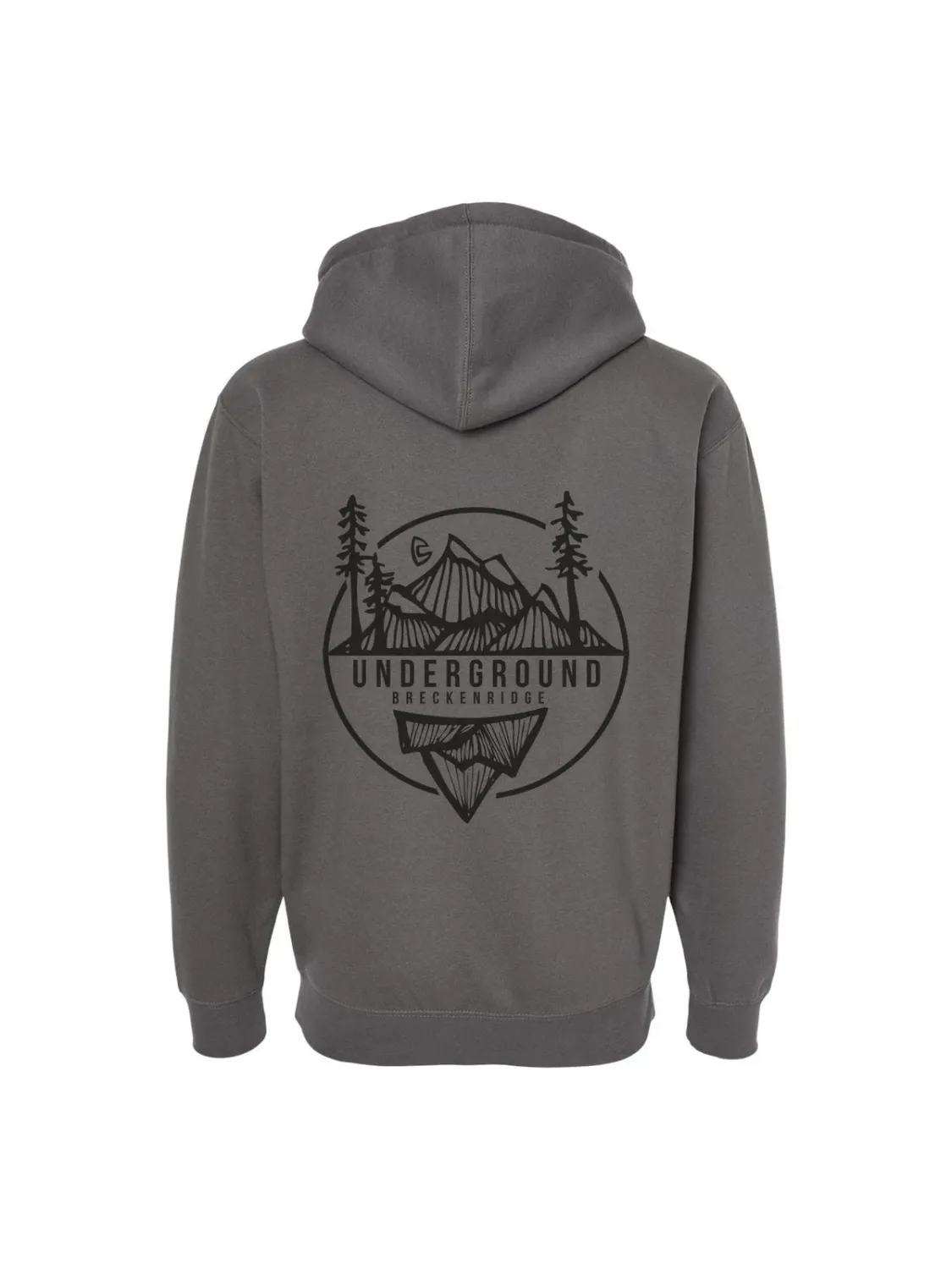 Underground Main Logo Zip Hoodie, Color: Solid Charcoal, Size: S