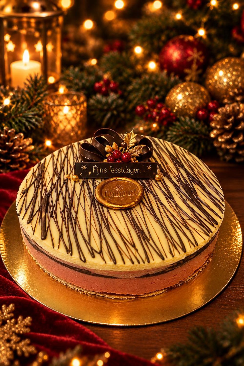 IJstaart Chocolade / Mango / Aardbeien (lactose- en glutenvrij) 8-10 personen