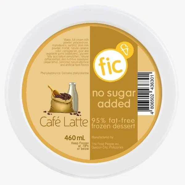 FIC NO SUGAR ADDED Ice Cream 460ml