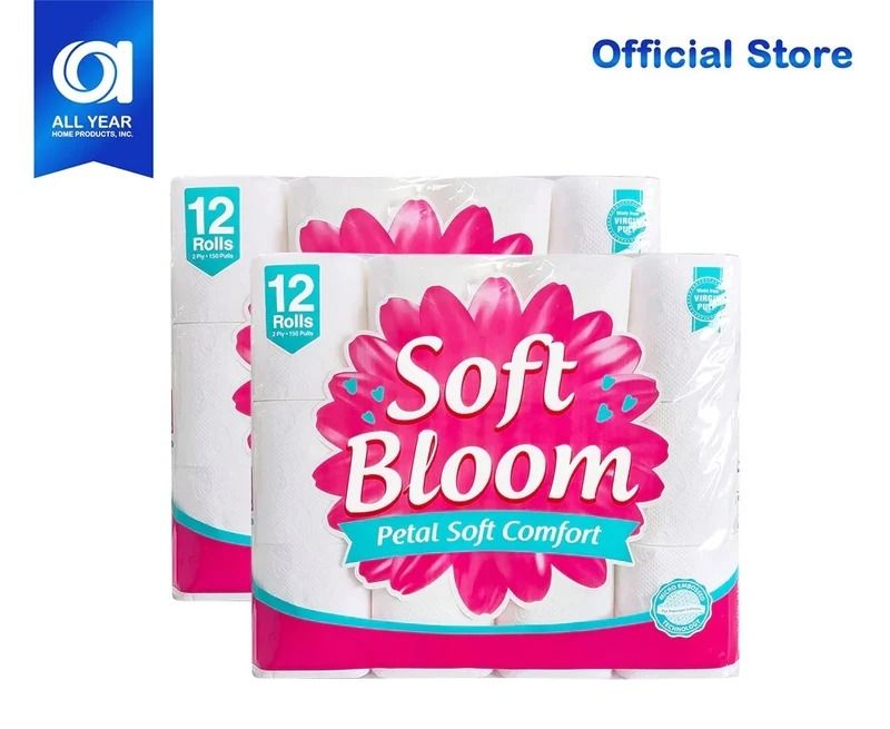 Soft Bloom Bathroom Tissue 2 Ply 150 Pulls x 12 Rolls - BTVP BLOOM 8/12/150 - CASE 8 X 12 ROLLS