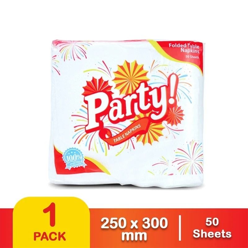 Party Quarter Folded Table Napkin 1 Ply 50 Sheets - TNVP 72/50 1 ply - CASE 72 x 50 sheets