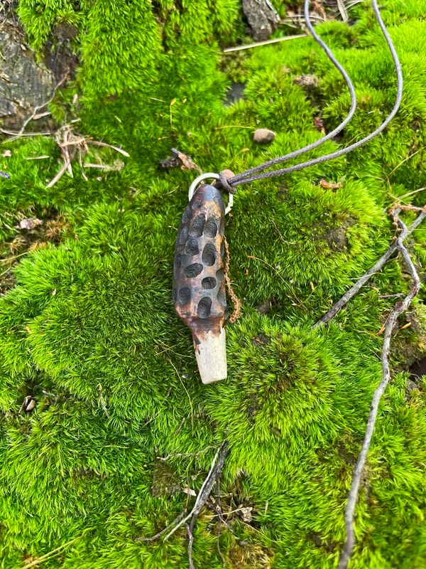 Small Morel Pendant Carved From Antler Small Morel Pendant Carved From Antler