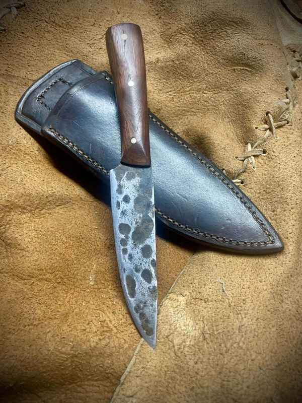Bird And Trout With Walnut Handle