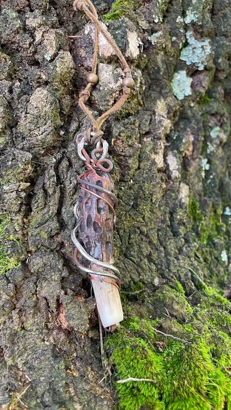 Morel Necklace With Sliver, Copper and Steel Morel Necklace With Sliver, Copper and Steel