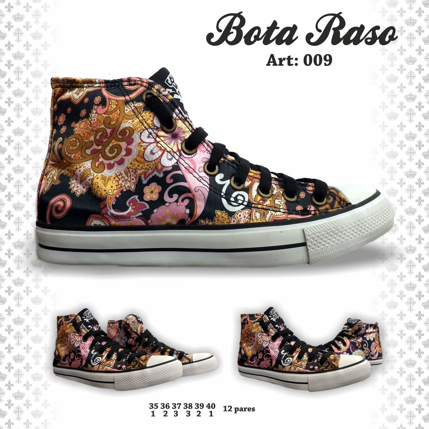 Botita Raso Art.9 Negro / Beige