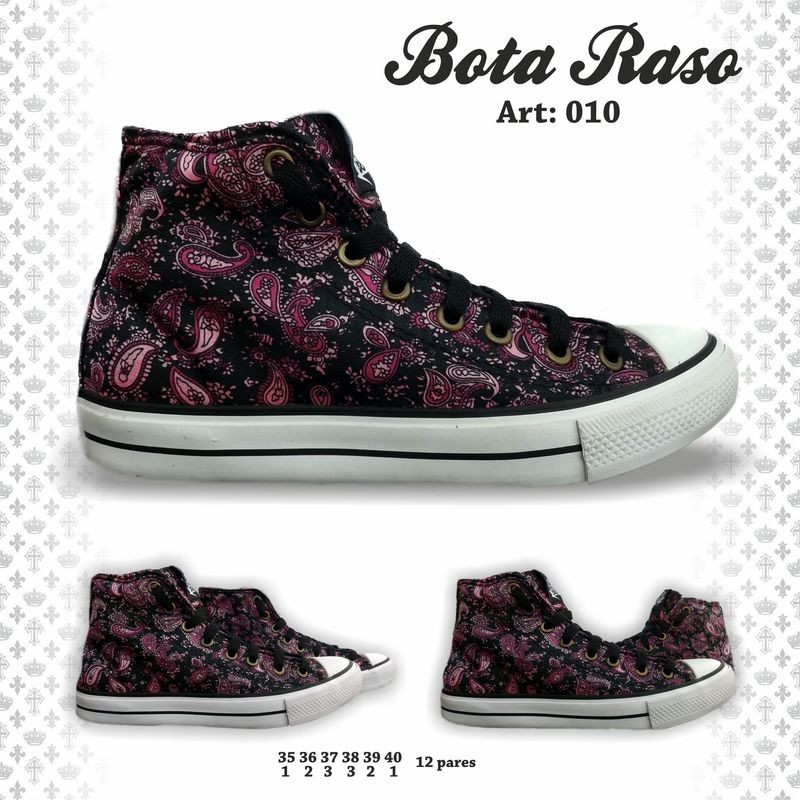 Botita Raso Art.10 Negro / Rosa